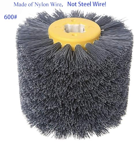 SIGNI Abrasive Nylon Drawing Wheel Drum Burnishing Polishing Brush for wooden furniture floor polishing 120X100mm 600 Grit 1pack - size: 600 Grit, Black