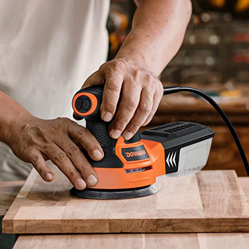 DOVAMAN Orbital Sander, Up to 13000 rpm, 3A Random Orbit Sander, - color: B-orange