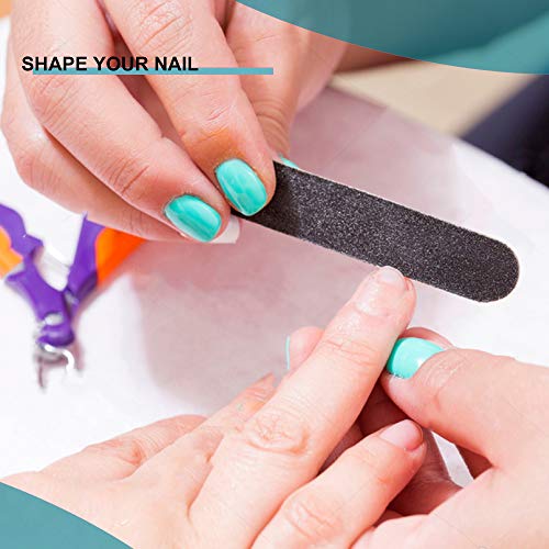 10PCS Double Sided 100/180 Grit Nail File Set - color: Black