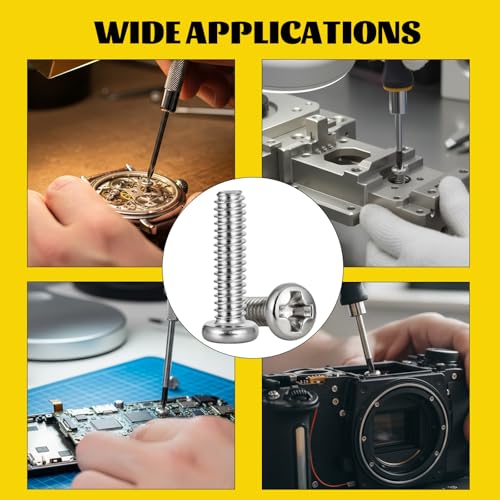 1140pcs M1 M1.2 M1.4 M1.6 M1.7 Micro Mini Pan Head Machine Screws Kit - size: M1M1.2M1.4M1.6M1.7 1140pcs