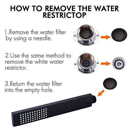KES Brass Handheld Shower Head, Matte Black, Wall Mount, with Hose & Holder - color: Matte Black