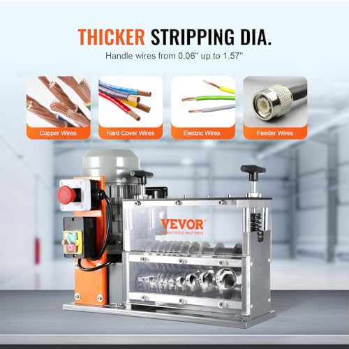 VEVOR Automatic Wire Stripping Machine 0.06-1.57 in Electric Cable Stripper - style: Electric 750W