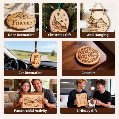 Zeadylaris Wood Burning Kit for Beginner- 156Pcs All-in-One Wood Burning Tool Pen Adjustable Temperature Wood Burner Kit Crafts Gifts for Adults & Teens DIY Paintings Dog Name Doorplate Decorations