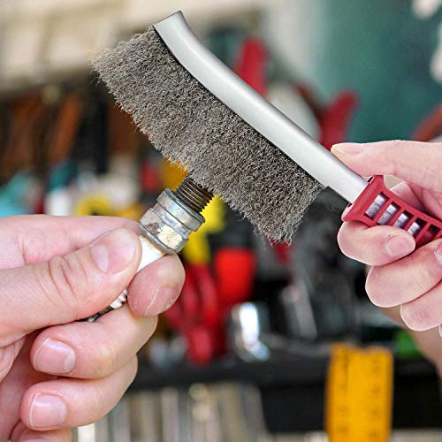 3 Piece Slag and Rust Removal Stainless Steel Plastic Handle Bristle Durable Tool,Slag Removal Brush,Cleaning Barbecue Grills,Automotive,Paint,Welding Slag,Metal Various Items.