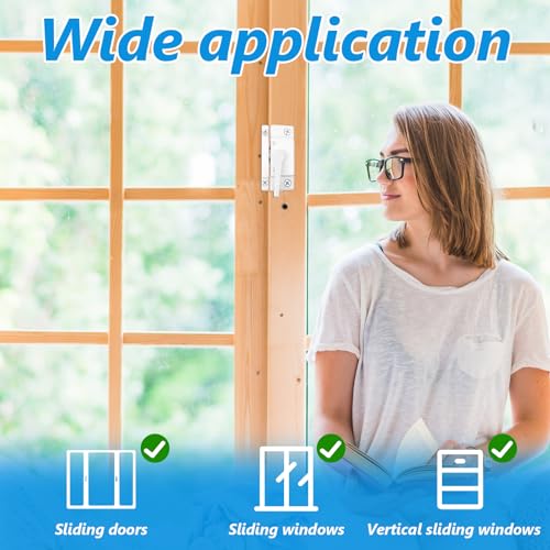 8 Pack Windows Sash Lock-Sliding Window Sash Locks for Single-Hung and Double-Hung Windows-White Cam Sash Locks for Vertical and Horizontal Sliding Windows ﻿