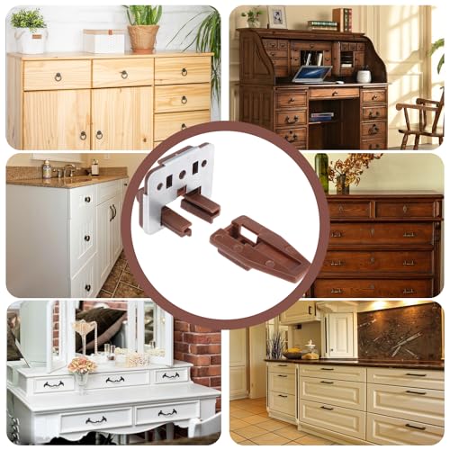 5Pcs Drawer Slide Track Guide Glide with Drawer Guide Metal Backing and Drawer Stop for Center Mount Drawer for Dressers for Nightstand for Rite-Trak I 168 Drawer Slide Systems - style: 5Pcs w/metal backing
