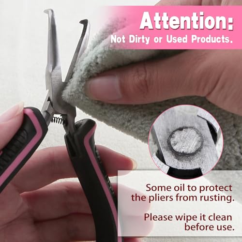 5 Inches Mini Bent Needle Nose Pliers with Serrated Jaw, Soft Grip - style: Bent Needle Nose Plier Serrated Jaws
