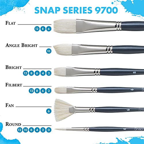 Princeton Snap! White Taklon Angled Paintbrush: 1 inch - size: Size 1 inch, style: Angle Shader