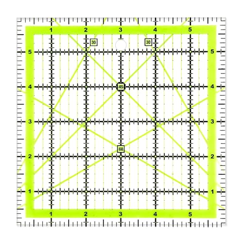 UOOU 6 Inch Square Quilting Ruler Fabric Cutting Ruler Sewing Ruler - color: Green-Medium