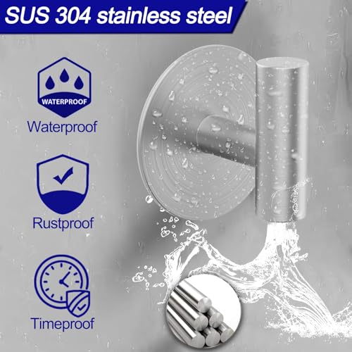 Bntuk Wall Towel Hooks, Adhesive Hooks for Coat Waterproof Shower Hooks - color: Sliver, size: 2 Pack