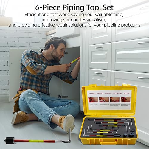 6800 Plumbing Plug Tool Kit, Pipe Water Stopper Kit 1/2" to 2" for Professional Plumber Plumbing Repair, 6-Piece Tools with Carrying case, No Draining Needed, Fast Leak Repair up to 65 PSI