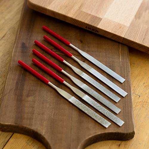 6pc Diamond Coated Flat File Set, 40 to 600 Grit