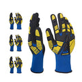 3 Pairs Work Gloves,Impact Resistant Gloves with Rubber Men Women - size: Large
