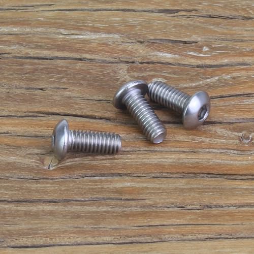 105 Pieces M4 x 10mm Button Head Socket Cap Screws, Thread Pitch 0.7mm, Sutemribor M4 Screws, 304 Stainless Steel, Fully Threaded, Silver - size: M4 x 10mm, style: Button Head