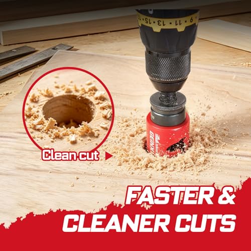 Geinxurn 1-3/4 Inch(44mm) Hole Saw, 2PCS HSS Bi-Metal Hole Saw Kit with Shark Tooth Hole Cutter for Wood,Drywall, PVC Boards and Thin Metal - color: 2 PCS 1-3/4"