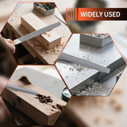KUZURYU 31PCS Metal File Set - 4 Metal Files for Steel and 12 Needle Files with Steel Brush, Tool Bag, Riffler File, 12 Sandpaper and Gloves, Suitable for Metal and Wood Processing - size: File Set-31pcs