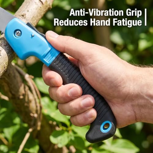 SICHER 6 Inch Folding Pruning Saw – High Carbon Steel Blade with Secure Lock, Anti-Slip Handle for Comfortable Grip, Portable Hand Saw for Garden, Tree Trimming, Camping & Outdoor Use