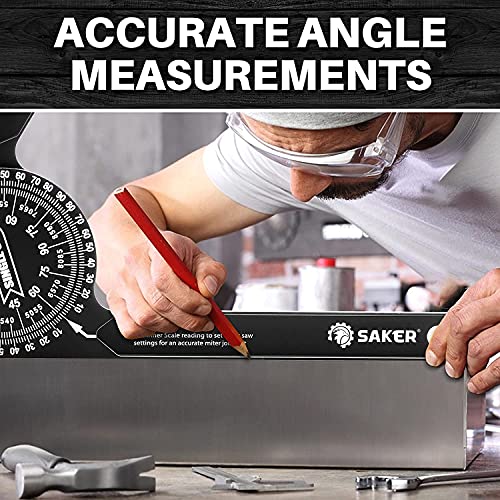 Saker Miter Saw Protractor&Saker Contour Gauge (10 Inch Lock) Profile Tool
