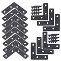 20-Pack Steel Flat Mending Plate Corner Brace 2x2inch for Wood - size: Black 50x50 mm