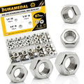 87Pcs SAE Hex Nuts Set 1/4-20 5/16-18 3/8-16 304 Stainless - size: SAE 3Size Set1;87pcs