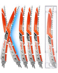 12 Inch Reciprocating Saw Blades, 5 Pack, 6TPI Japanese Teeth Arc Edge CR-V Steel Pruning Saw Blades for Tree Trimming and Wood Cutting, with Storage Case - style: 5-Pc 12" New Version