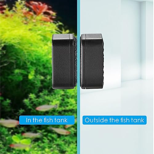 Carefree Fish Aquarium Mini Magnetic Cleaner for Glass Fish Tank Tiny Algae Scraper Not Floating - color: Black, size: Mini