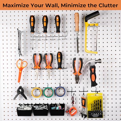 INCLY 120PCS Pegboard Accessories Organizer Kit with Peg Borad Hooks & Bins - size: 120 PCS