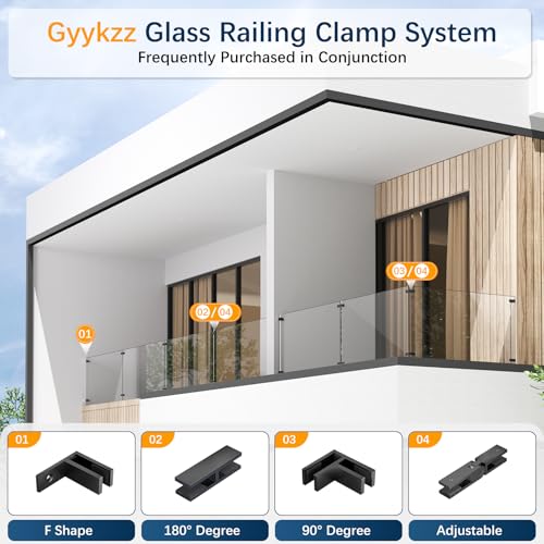 10 Pack Corner Railing Glass to Glass Clamps, Double Side Glass Clip - size: 10 Pack, style: 90 Degree