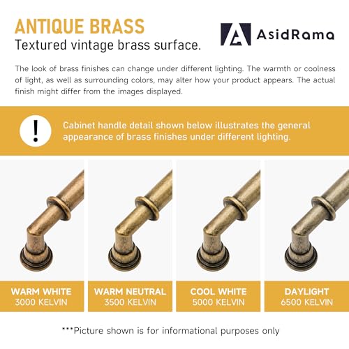 Asidrama 10 Pack 3 Inch(76mm) Brushed Antique Brass Kitchen Cabinet Handles, Cabinet Pulls Kitchen Cabinet Hardware for Cupboard Drawer Pulls 2281 - color: Antique Brass, size: 3" Hole Center