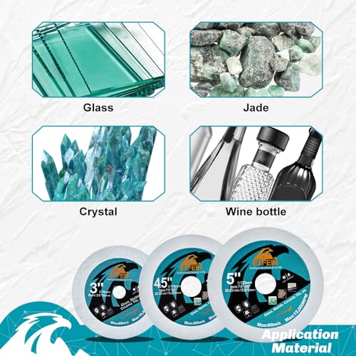 3 Inch Circular Saw Blade Set 4pcs for Cutting Tile Glass Soft Metal Wood Plastic Diamond Disc - size: Variety Set(for Tile/Glass/Metal/Wood/Plastic)