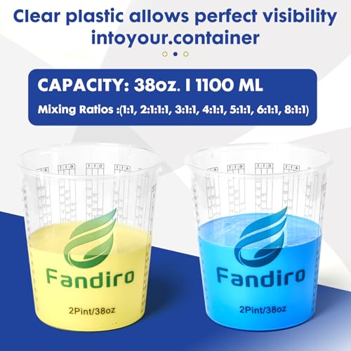 38-Ounce(12 Pack) Paint Mixing Cups, Accurate Measurements in Ratios,Plastic Graduated Measuring Cups Perfect for Paint, Resin, Epoxy, Acrylic, Pigments, Art DIY