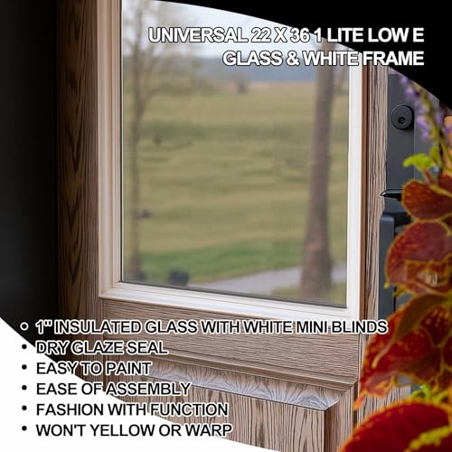 Pushglossy 22 x 36 Entry Door Glass Insert with Low-e Glass - size: 22 x 36, style: 1 Lite