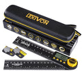 LEXIVON Aluminum Digital Angle Finder Gauge, 7-inch/180mm Multi-Purpose Protractor, Includes XL Display and Rugged Zippered Pouch (LX-DAF7) - size: 7 Inch