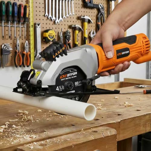 4.8A Power Circular Saw Corded,4000RPM Laser Guide 45° Max Angle - style: Corded circular saw