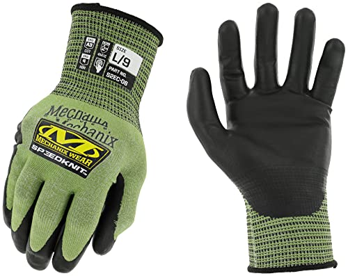 Mechanix Wear ANSI A3 SpeedKnit Urethane Coated Work Gloves Green Small - size: X-Small