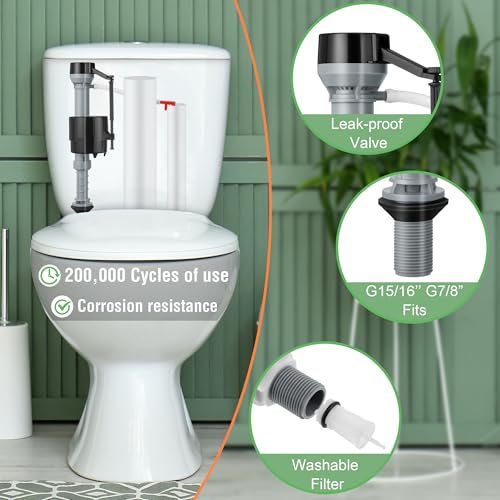 Saillong 2 Pack Toilet Fill Valve Replacement, Height Adjustable Universal Toilet Tank Flusher Replacement Kit, Leak-Proof Easy Install Fill Valve Repair Kit