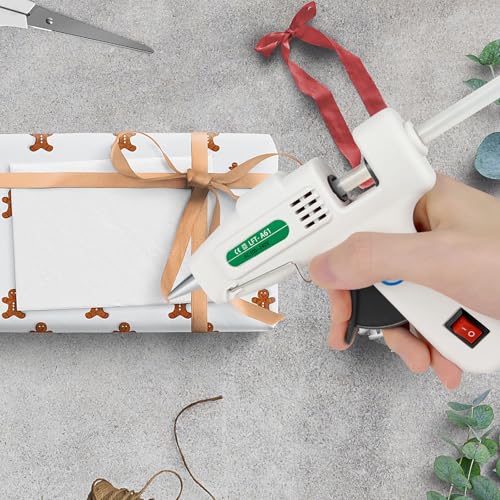 SHJADE Hot Glue Gun with 30 Glue Sticks, 20W Mini Hot Melt Gun Kit(White) - color: White-new Packaging