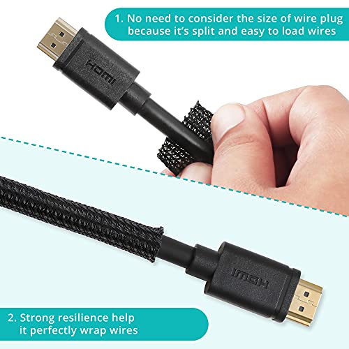 ZhiYo Cable Sleeve, 20ft, 1/4 inch, Black - color: Black, size: 20ft, 1/4''