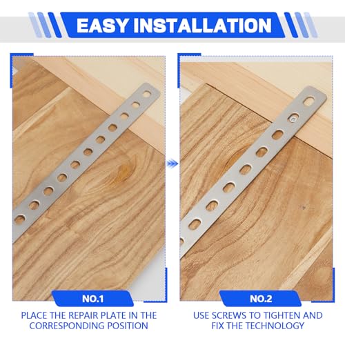 Zonon 15 Pcs 16 Inches Flat Straight Brace Brackets Adjustable 201 Stainless Steel Mending Plate 408mm/16 '' Length 16 Screw Hole Straight Bracket, 2.8 mm Thickness, Slot for 5/16" Screw (Silver) - color: Silver