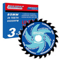 Super Thin Kerf 3-3/8"(85mm)-24T, Wood Working Mini Circular Saw Blade | Anti-Stick Coating, Arbor 15mm with 3/8“(10mm) Wahser, For Laminate, Veneer Board, Plywood, Hard wood, MDF and HDF Cutting - size: 3-3/8"(85mm) 24T Wood
