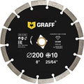 8 Inch Diamond Blade for Angle Grinder — Diamond Cutting Wheel for Cutting Stone, Marble, Granite, Brick, Masonry, Paving Flag, Concrete — Diamond Saw Blades Segment Height 0.394” (10 mm) — GRAFF - size: Ø 8 Inch Segment, style: Diamond Segment Blades