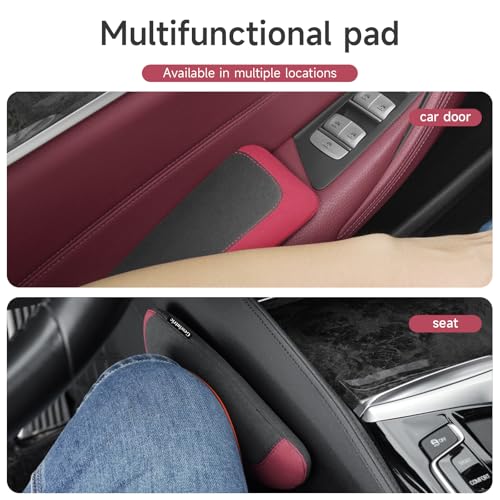 Alcantane Elbow Rest: Memory Foam Support for Car Legs and Knee, Anti-Fatigue - color: Red right hand pad