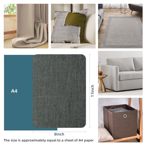WILDREEDS 2 Pcs 8 x11 Inch Linen Repair Patches, Self-Adhesive Fabric Patch for Sofas, Couch, Furniture,Tote Bags, Car Seats (Dark Grey) - color: Dark Grey