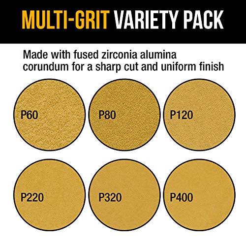 Dura-Gold Premium Mouse Detail Sander Sandpaper, 36 Assorted Grit Sanding Sheets 60, 80, 120, 220, 320, 400-12 Hole Pattern Hook & Loop Triangle Mouse Discs - Fits Black and Decker Woodworking Auto - size: Variety Pack