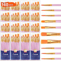 ESRICH 160PCS Pink Paint Brushes, Paint Brush for Acrylic Painting - color: Pink, size: 160