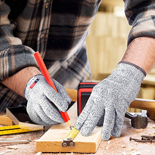 Cutting Gloves, 2 Pairs Cut Resistant Gloves, Cut Proof Gloves Kitchen - size: Large, style: Original
