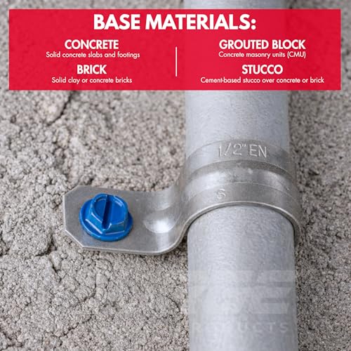 1/4" x 6" Hex Head Blue Concrete Screws with Drill Bit (Box of 100) - size: 1/4" x 6"