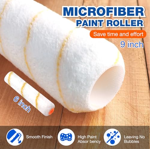 20 Pcs Paint Roller Kit with Paint Roller Covers 9-inch & 6-inch - color: 20 Pack, 9" & 6" roller