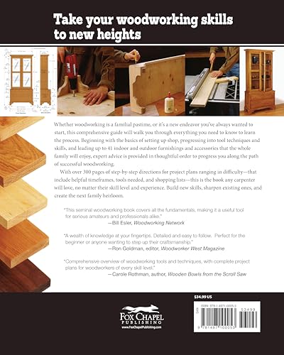Woodworking: The Complete Step-by-Step Guide to Skills, Techniques, and Projects (Fox Chapel Publishing) Over 1,200 Photos & Illustrations, 41 Complete Plans, Easy-to-Follow Diagrams & Expert Guidance