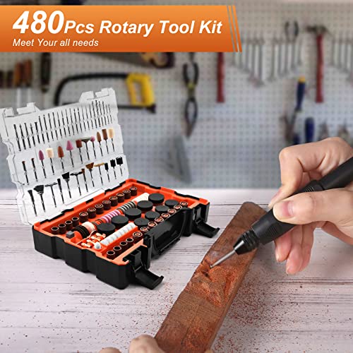 GOXAWEE Rotary Tool Accessories Kit, 480Pcs, 1/8 inch Shank